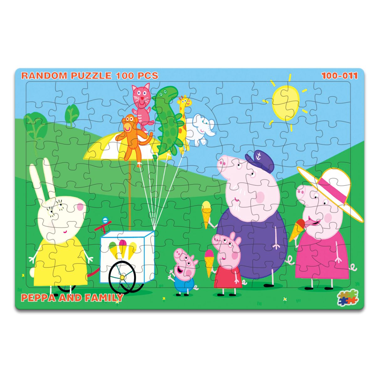 Bảng xếp hình 100 mảnh Random - Peppa and family