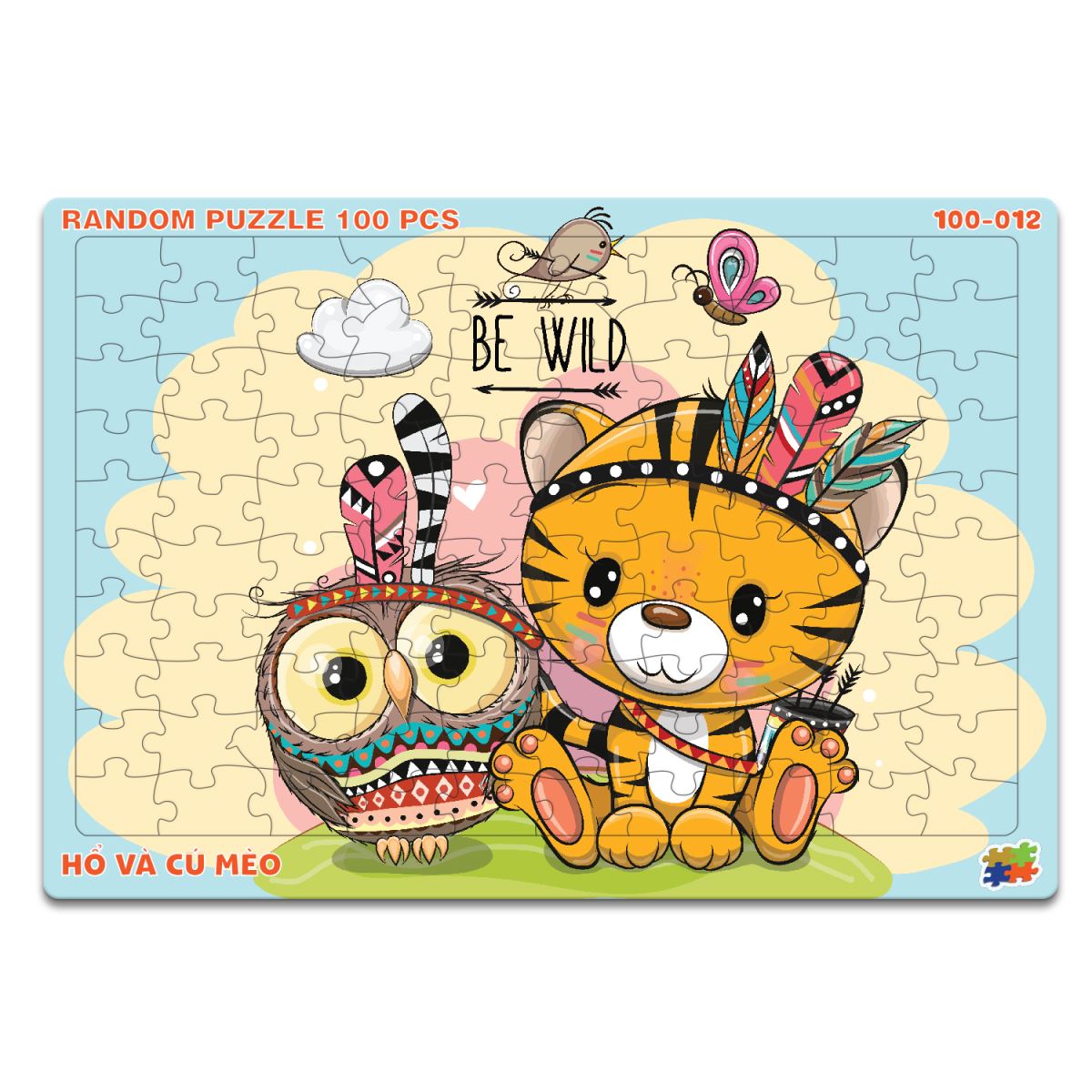 Bảng xếp hình 100 mảnh Random - Hổ và cú mèo