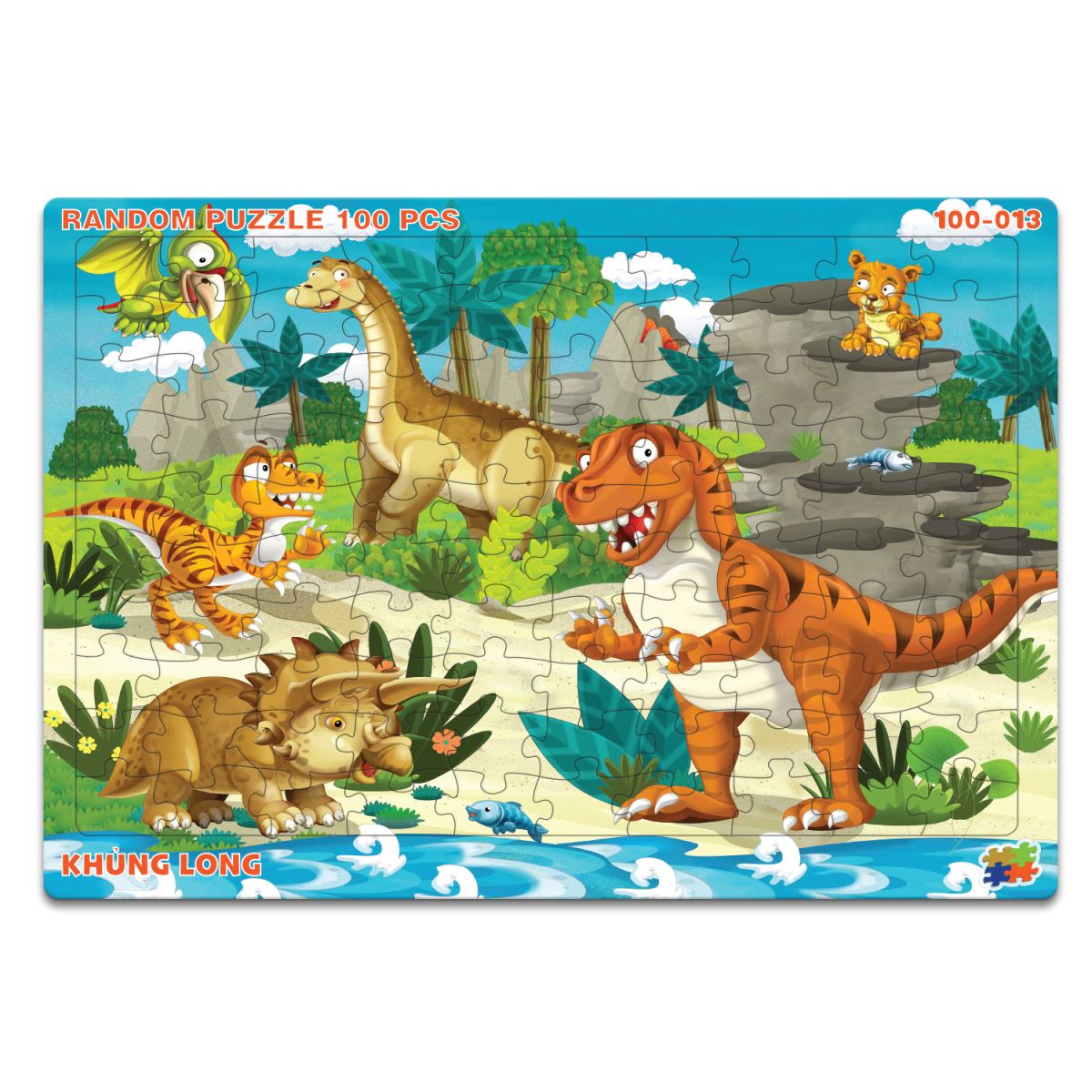 Bảng xếp hình 100 mảnh Random - Khủng long