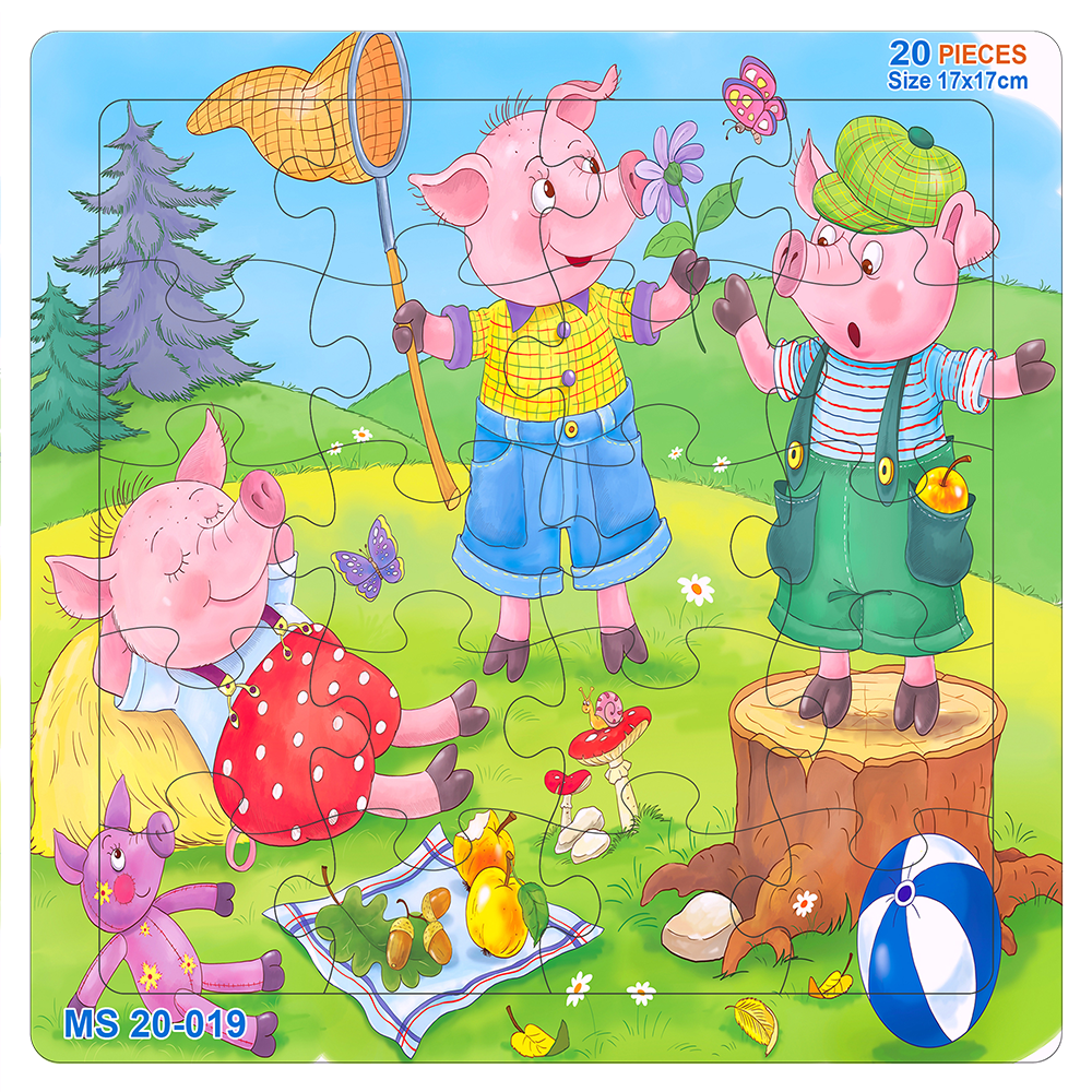 Đồ chơi xếp hình 20 mảnh Ba chú heo con(17x17cm)