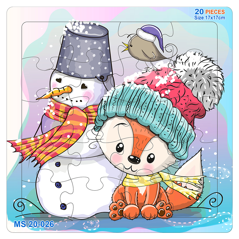Đồ chơi xếp hình 20 mảnh Cáo nhỏ mùa đông(17x17cm)