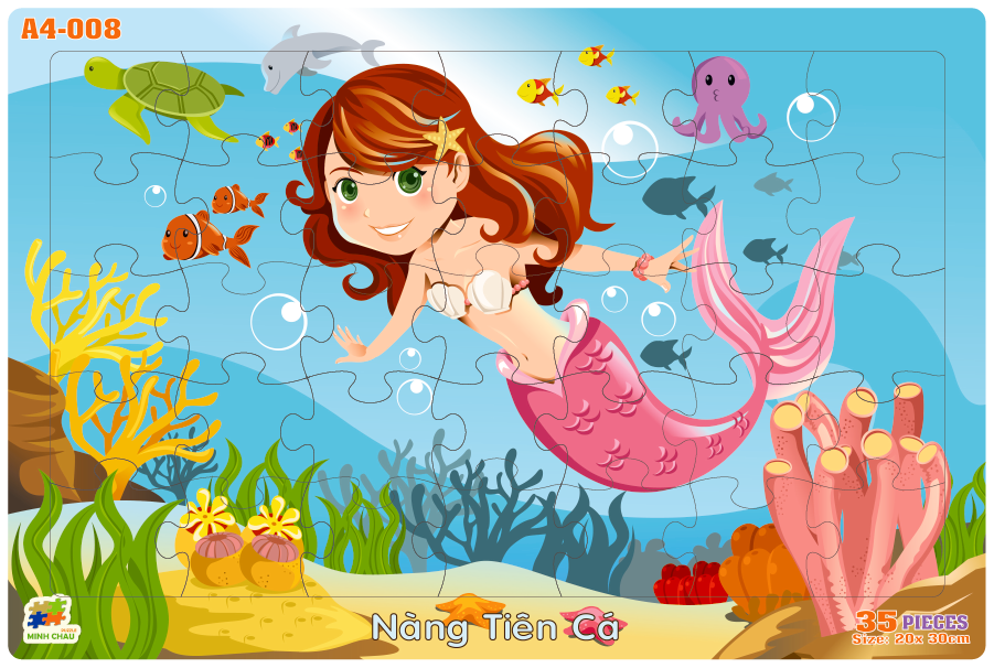 Đồ chơi xếp hình 35 mảnh Nàng tiên cá (20x30cm)
