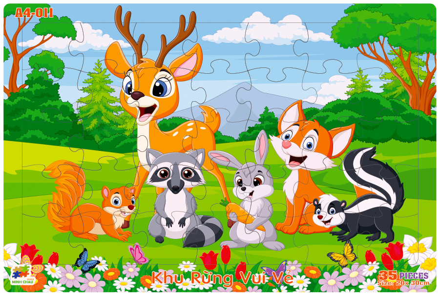 Đồ chơi xếp hình 35 mảnh Khu rừng vui vẻ (20x30cm)