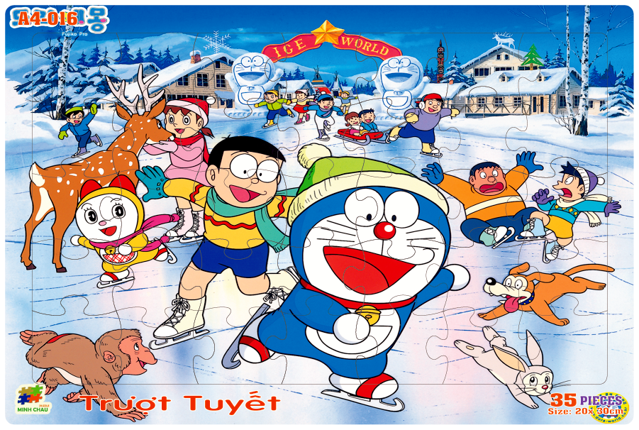 Đồ chơi xếp hình 35 mảnh Trượt tuyết(20x30cm)