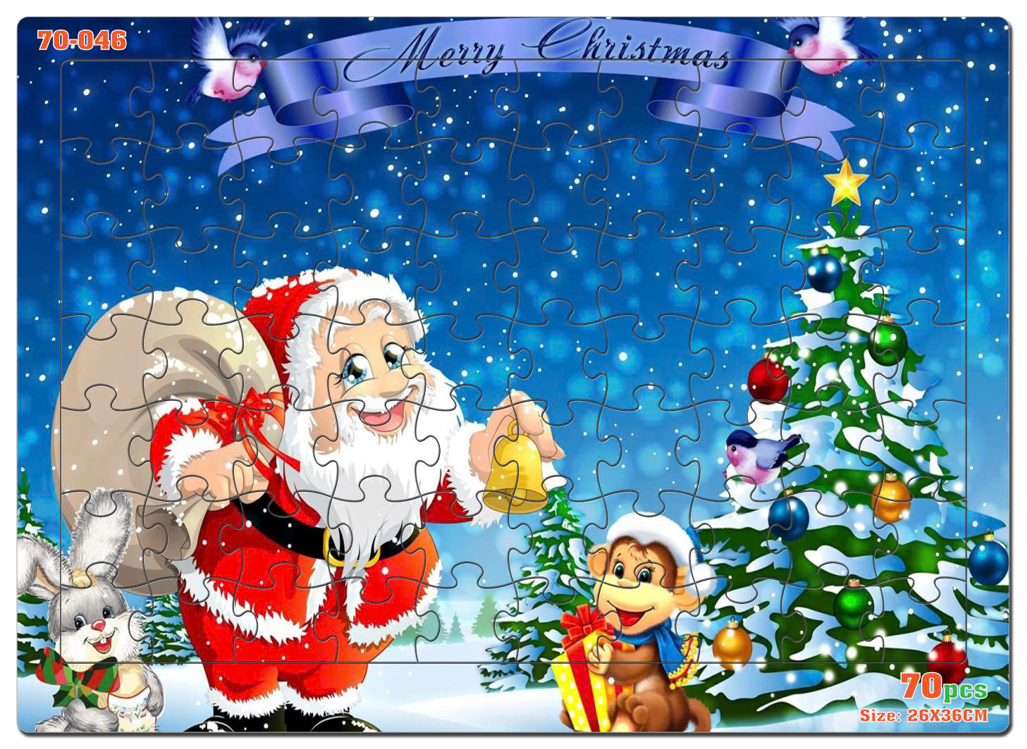 Đồ chơi xếp hình 70 mảnh Merry Christmas