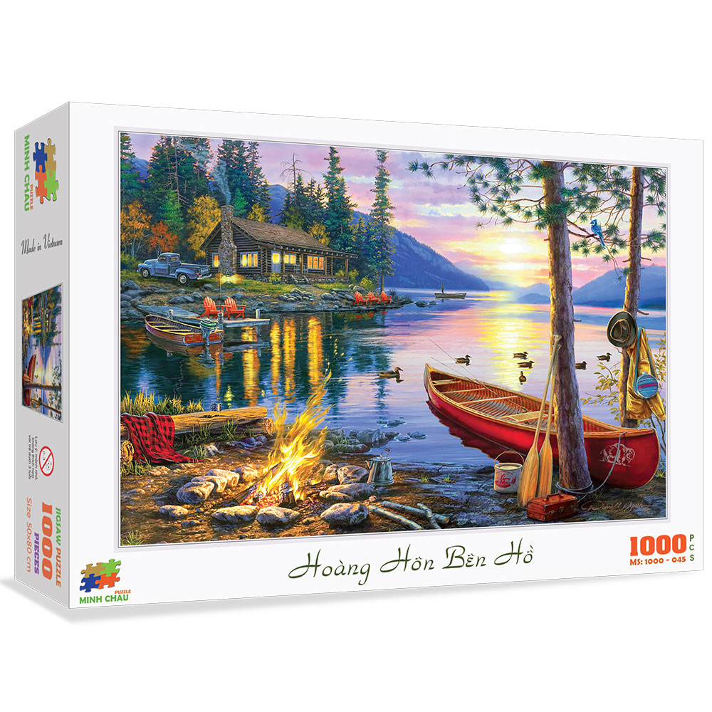 Bộ tranh xếp hình cao cấp 1000 mảnh – Hoàng hôn bên hồ