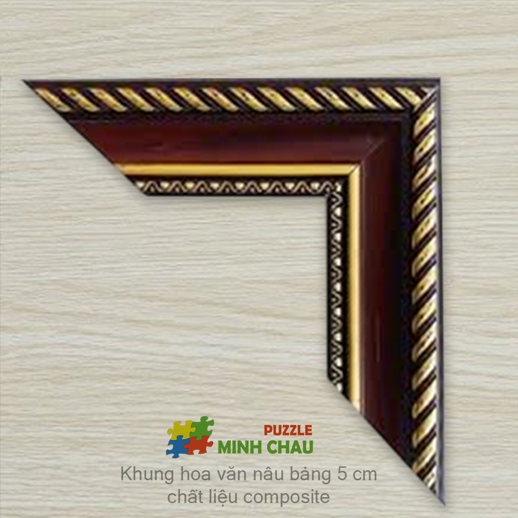 Khung nâu hoa văn kính 74x98 (5cm)